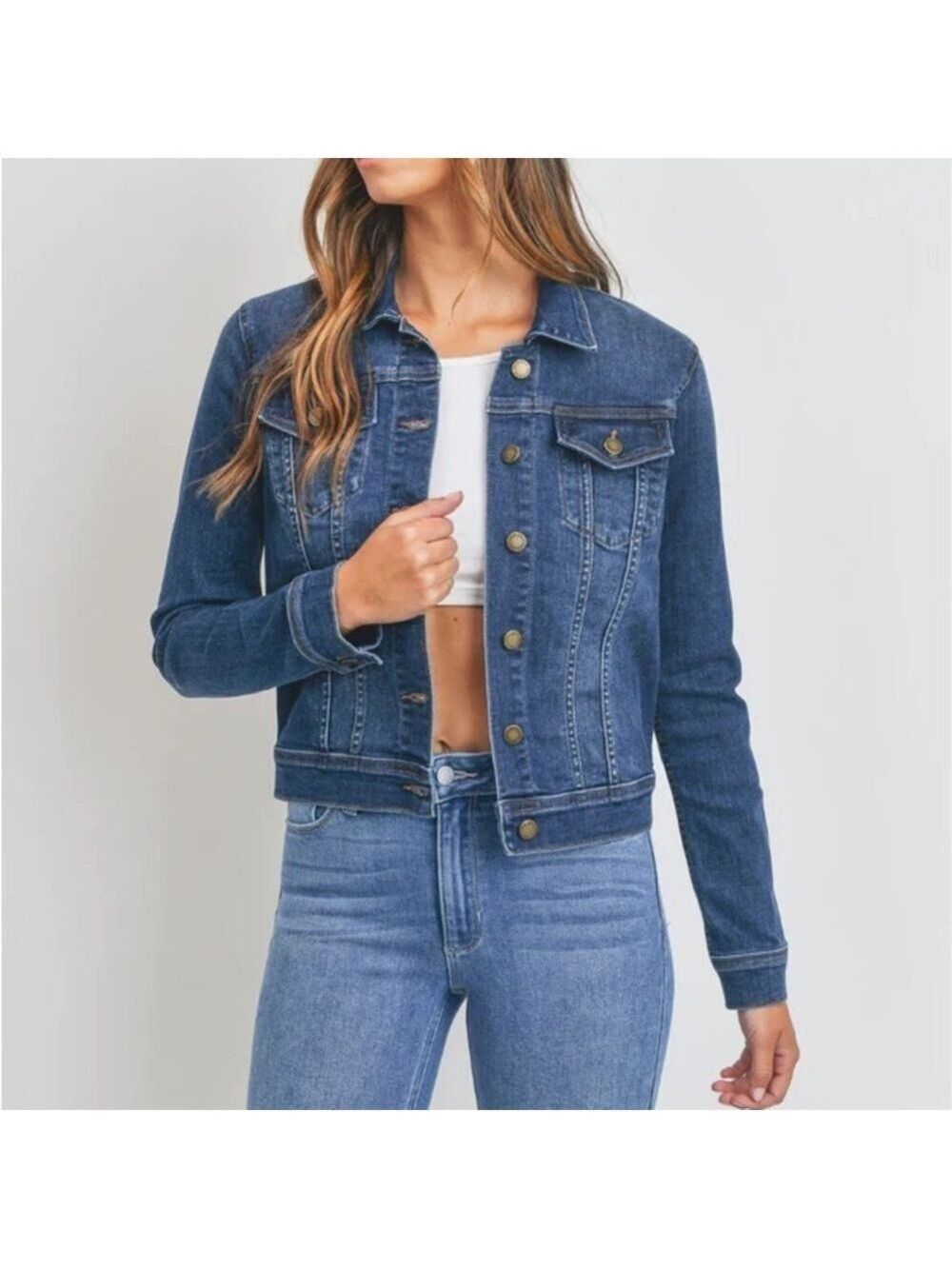 Just Black Denim JBD Classic Fit Stretch Blue Jean Jacket